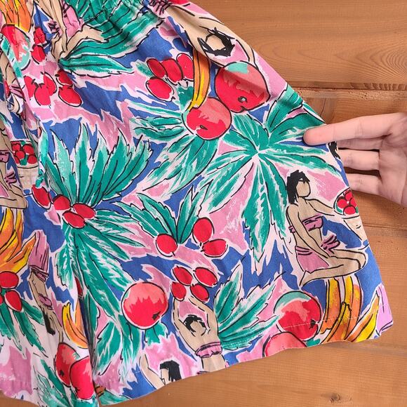 Vintage Fruit Pinup Shorts Tropical High Waist Hawaiian Summer Short S/M Retro - Picture 4 of 5